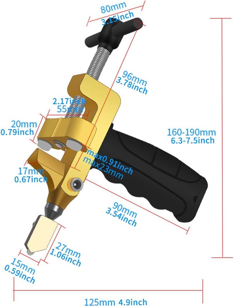 Wailicop 2 in 1 Glass Cutting Tool Kit Breaking Pliers and Glass Cutter Tungsten Hand Portable Glass knife for Ceramic, Mirror, Manual Tile Cutter Glass Breaker with 2 Bonus Tungsten blades and Screwdriver - Image 2
